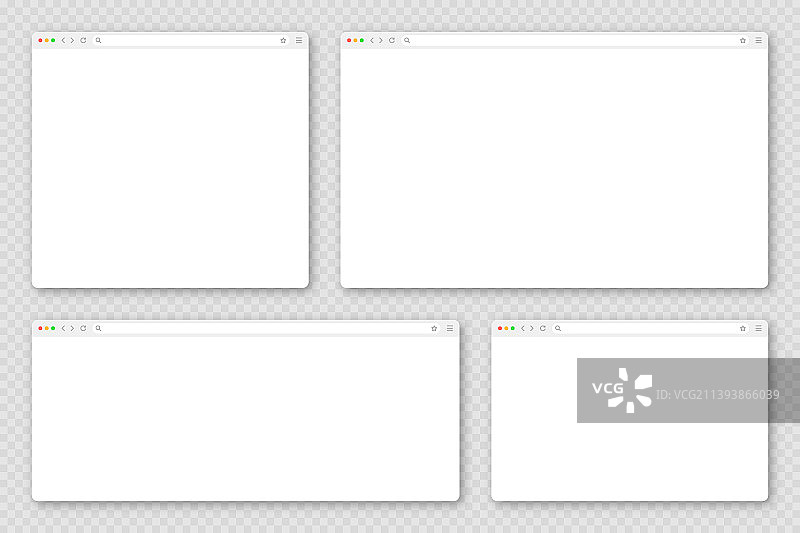 空白网页浏览器窗口，带工具栏和搜索图片素材