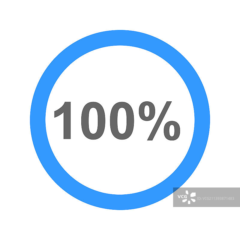 100%填充圆形条完整加载图片素材