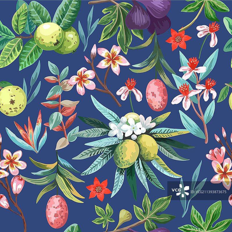 异域热带植物无缝图案图片素材