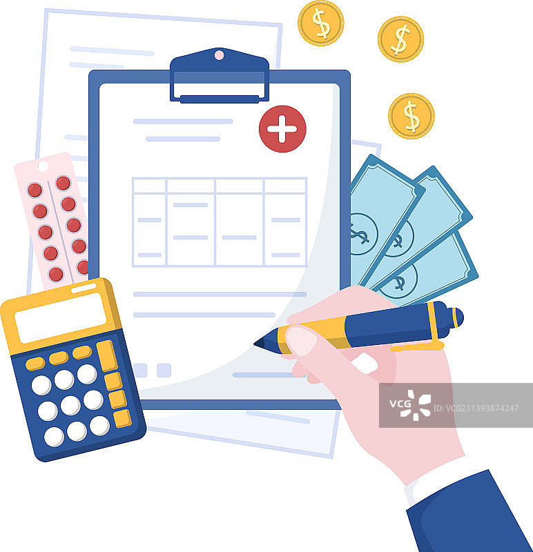 提供健康服务的医院医疗账单图片素材