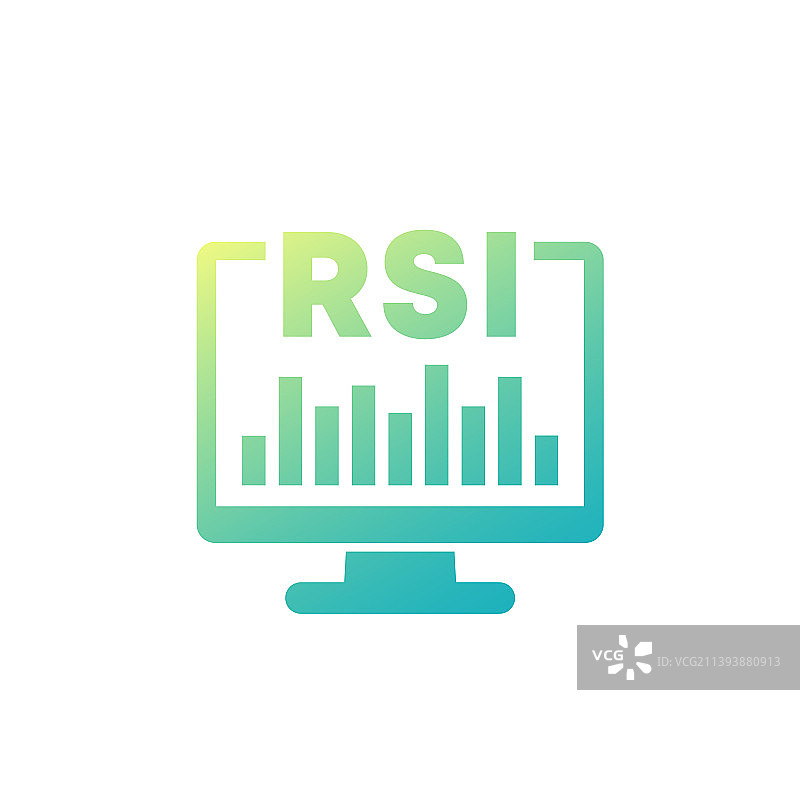 白色背景上的RSI交易指标图标图片素材
