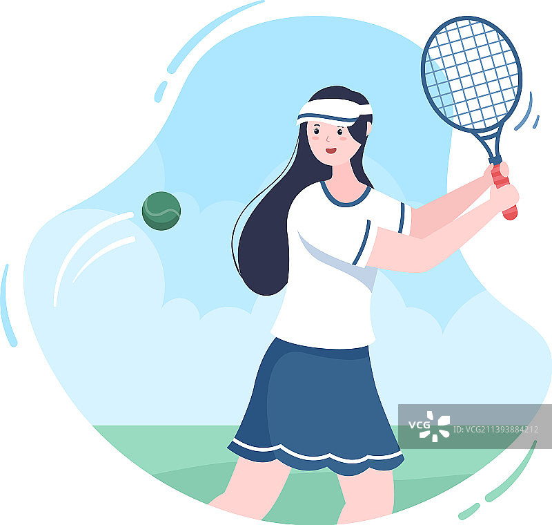 手持球拍的网球运动员图片素材