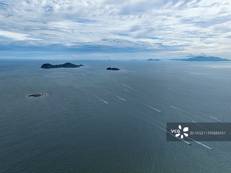 广东省惠州市惠东县港口镇大星山双月湾观景台航拍图片素材