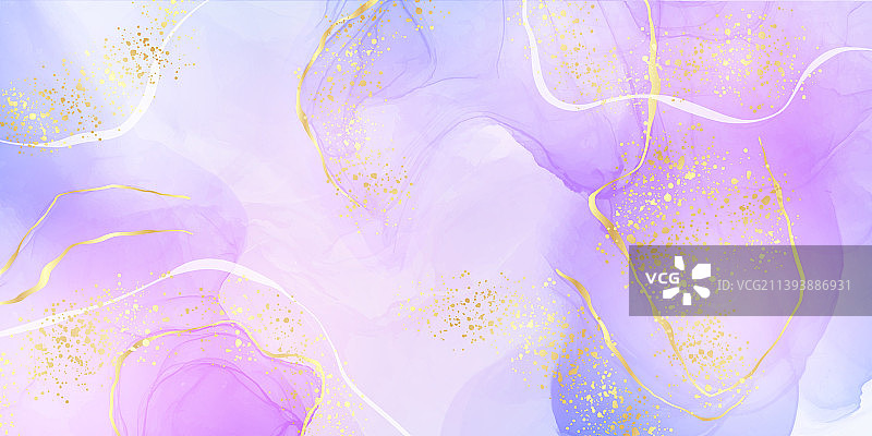 紫色玫瑰和薰衣草液体大理石背景图片素材