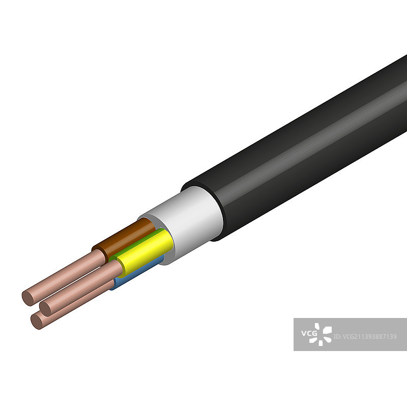 三芯绝缘铜缆图片素材