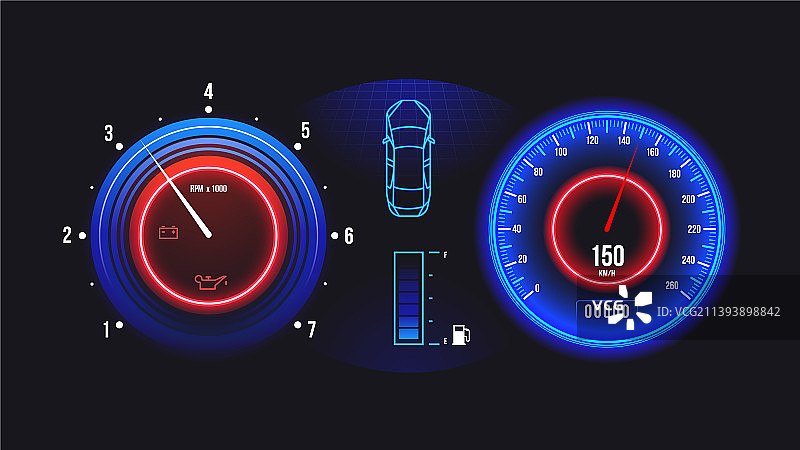 汽车仪表盘电子车速表图片素材