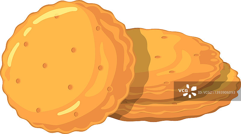 圆形奶油酥饼卡通图标咸味零食图片素材