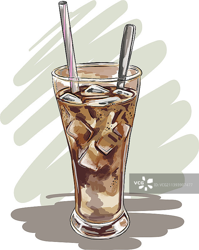 可用于菜单书的冰咖啡图片素材