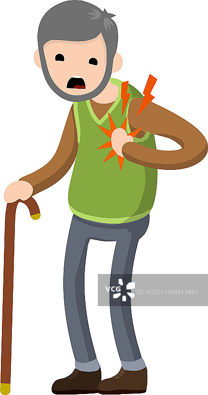 心脏病发作：老年人健康心脏衰竭图片素材