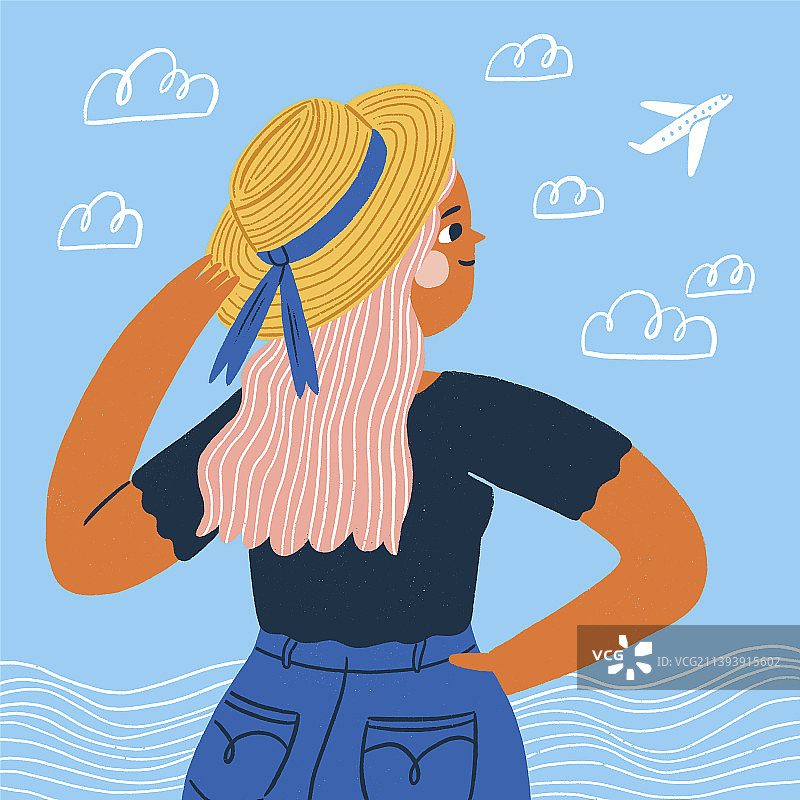 女孩度假旅行图片素材