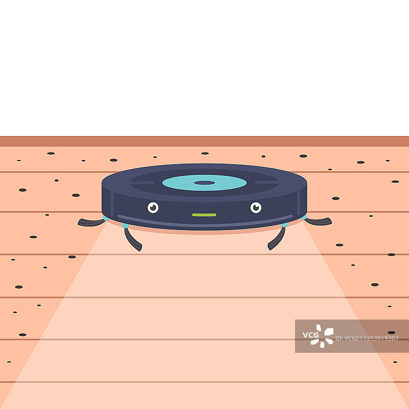 可爱的机器人真空吸尘器角色设计图片素材