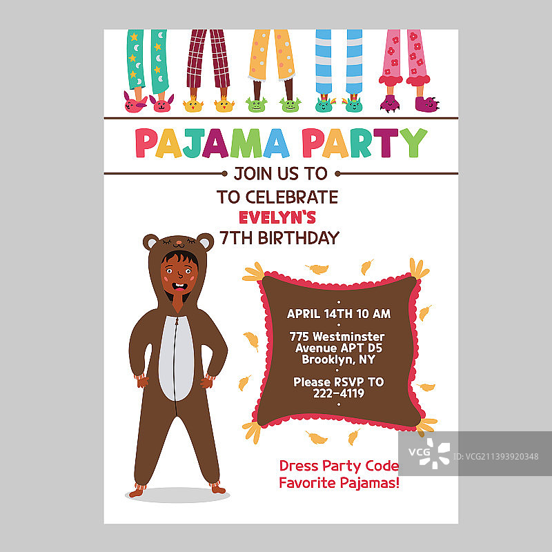 儿童睡衣派对：连体睡衣熊图片素材