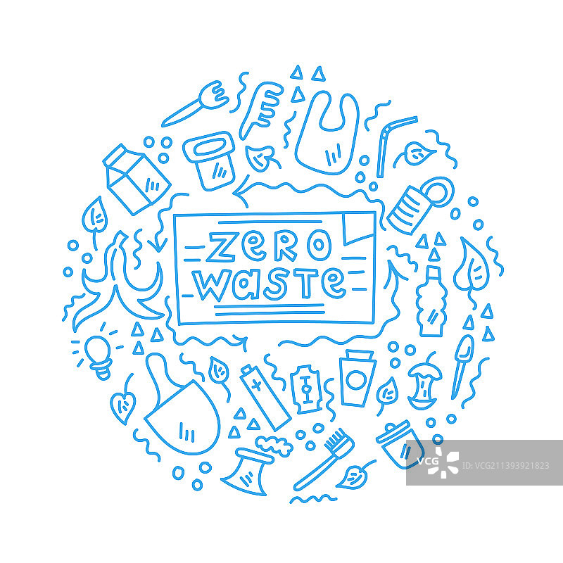 带有涂鸦的零浪费塑料装饰品图片素材