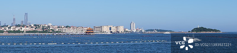 栈桥、小青岛合影图片素材