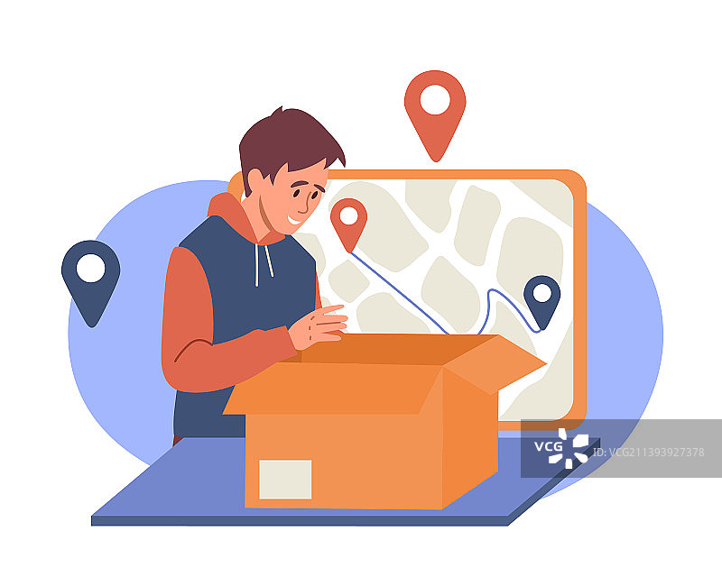 纸箱拆包概念图片素材