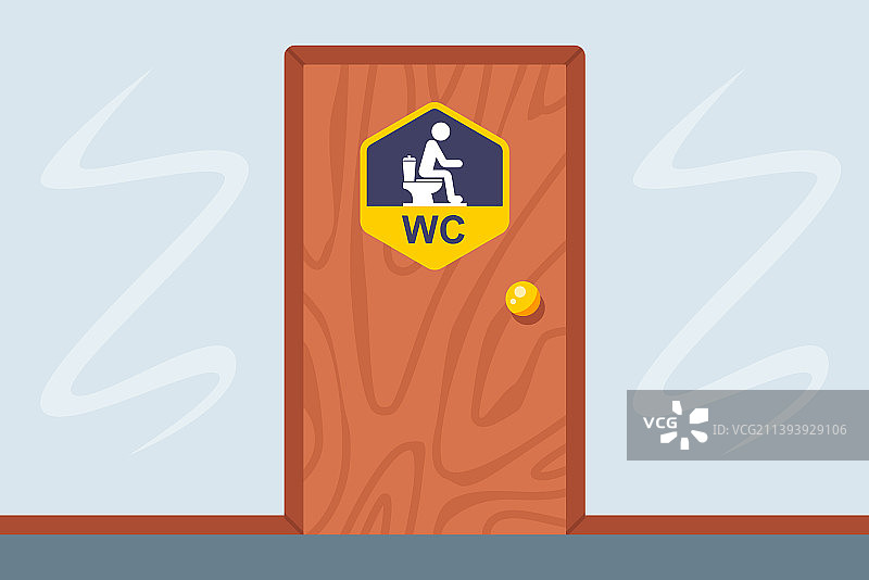 公共卫生间的关闭的门图片素材