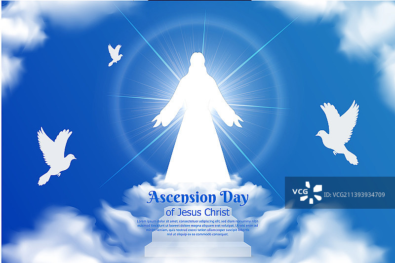 耶稣升天日庆祝设计背景图片素材