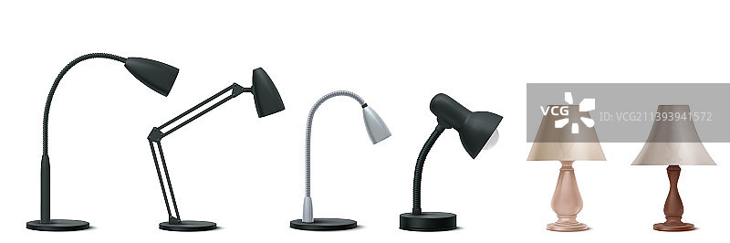 床头和桌面电灯台灯图片素材