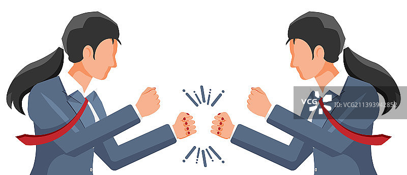 两位女商人发生冲突图片素材