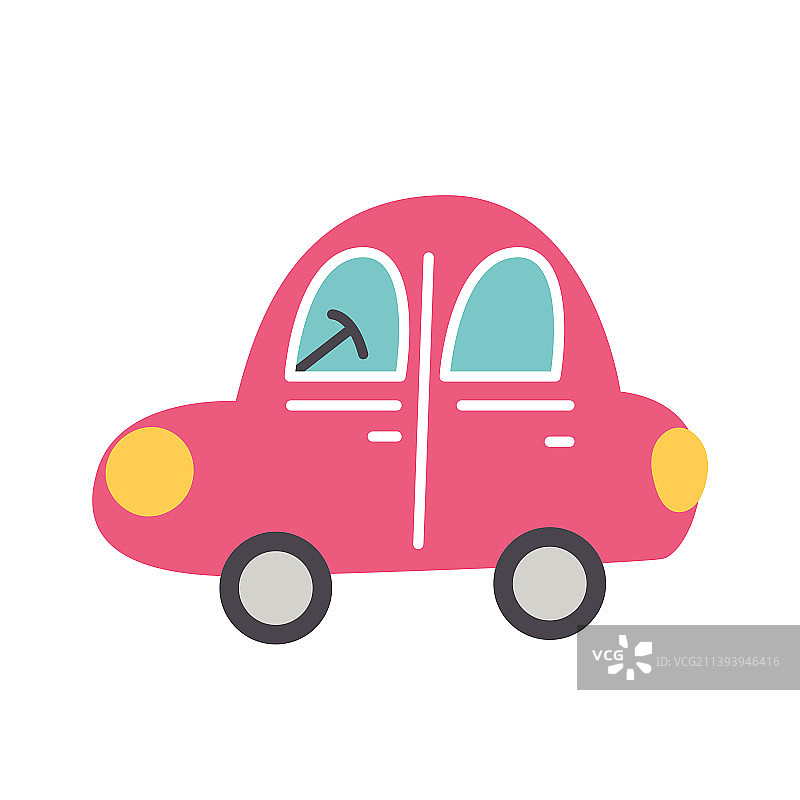 卡通粉色汽车交通工具图片素材