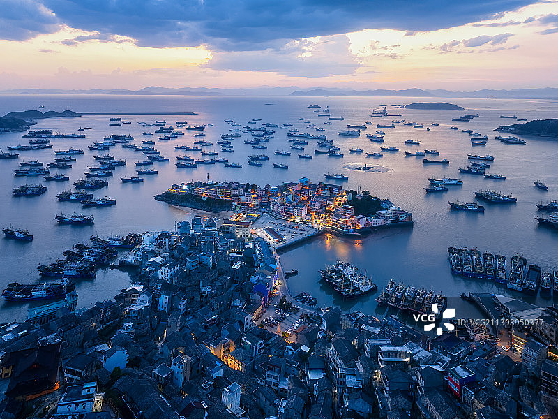 渔村灯火图片素材