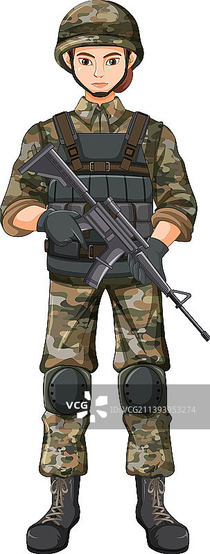 制服士兵卡通人物图片素材
