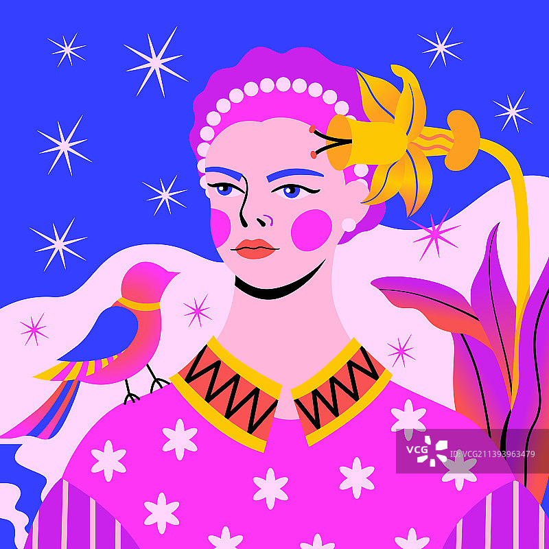 少女与夜莺图片素材