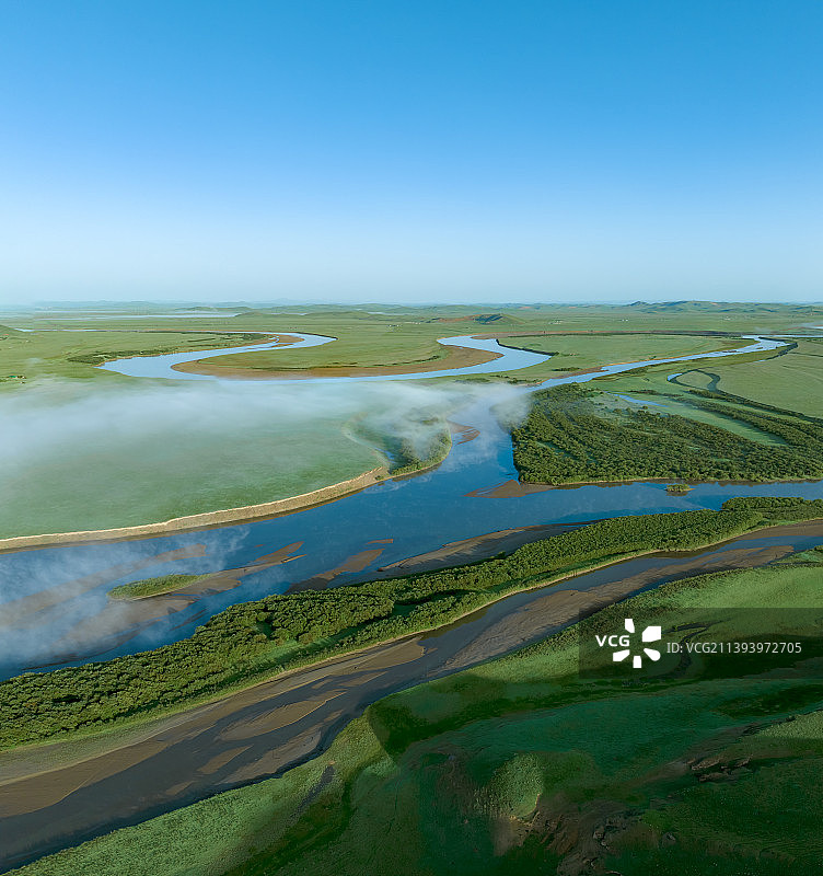 四川若尔盖草原九曲黄河第一弯山川河流图片素材