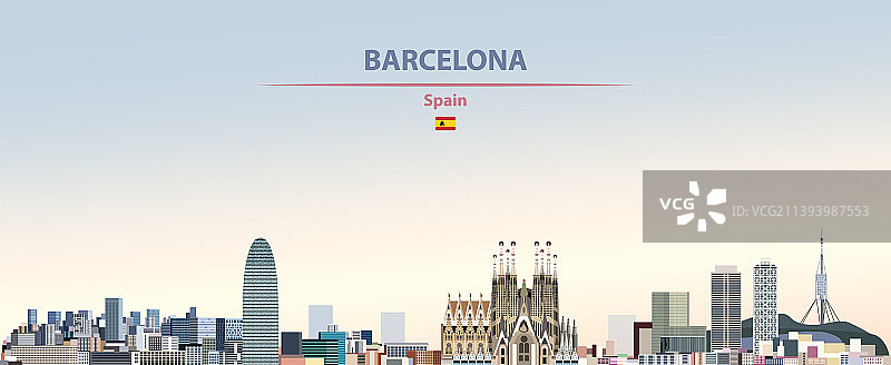 巴塞罗那城市天际线图片素材