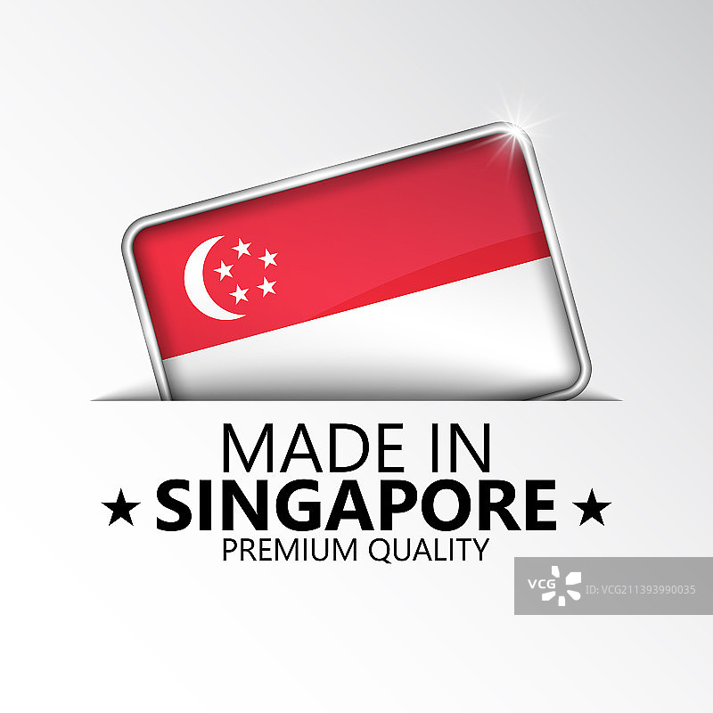 新加坡制造图案标签图片素材