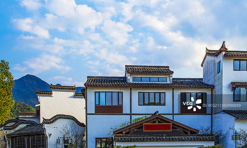 杭州富阳 孙权故里 龙门古镇 徽派建筑 江南古镇民居风光 南方古村落图片素材