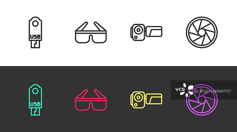 USB闪存盘3D眼镜图片素材