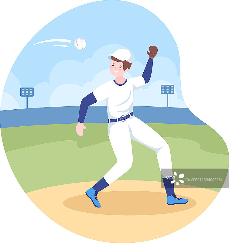 棒球运动员投球图片素材