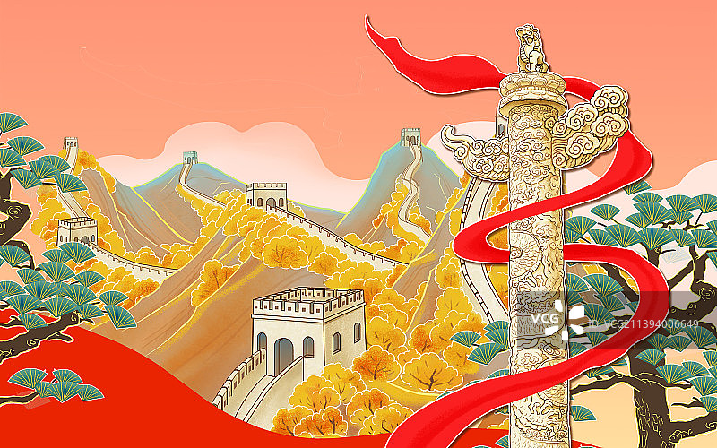 国庆插画图片素材