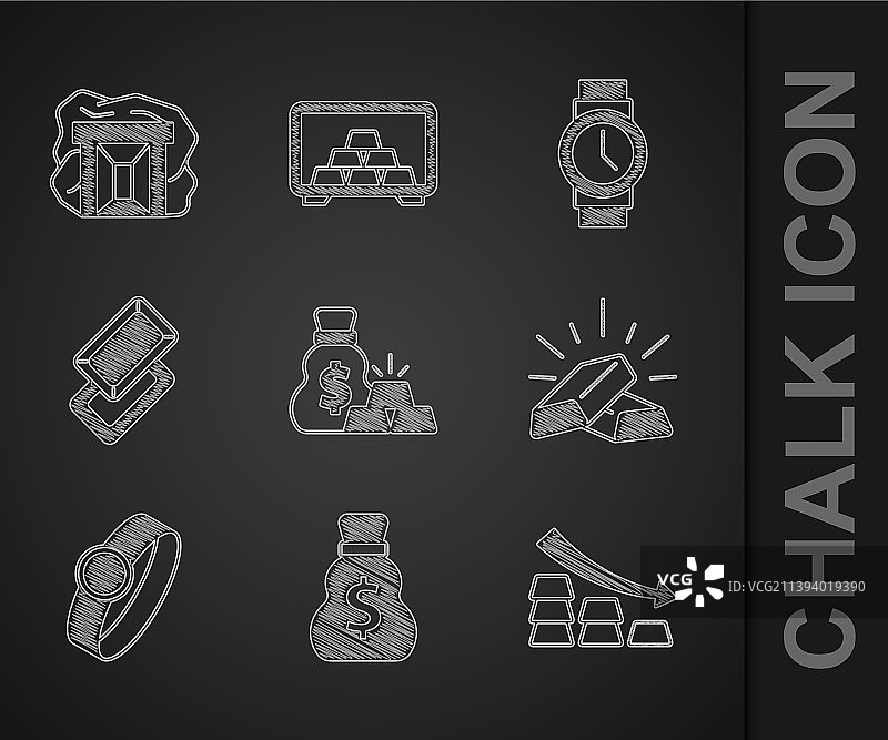 金条袋旧钱袋下落的箭头套装图片素材