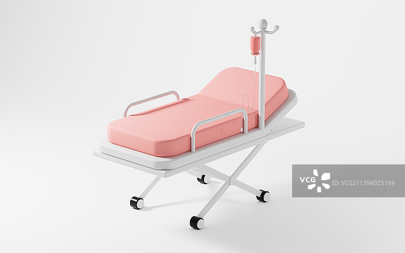 卡通医用担架床3D渲染图片素材