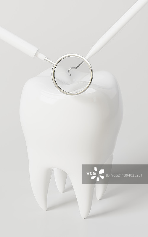 牙齿清洁模型3D渲染图片素材