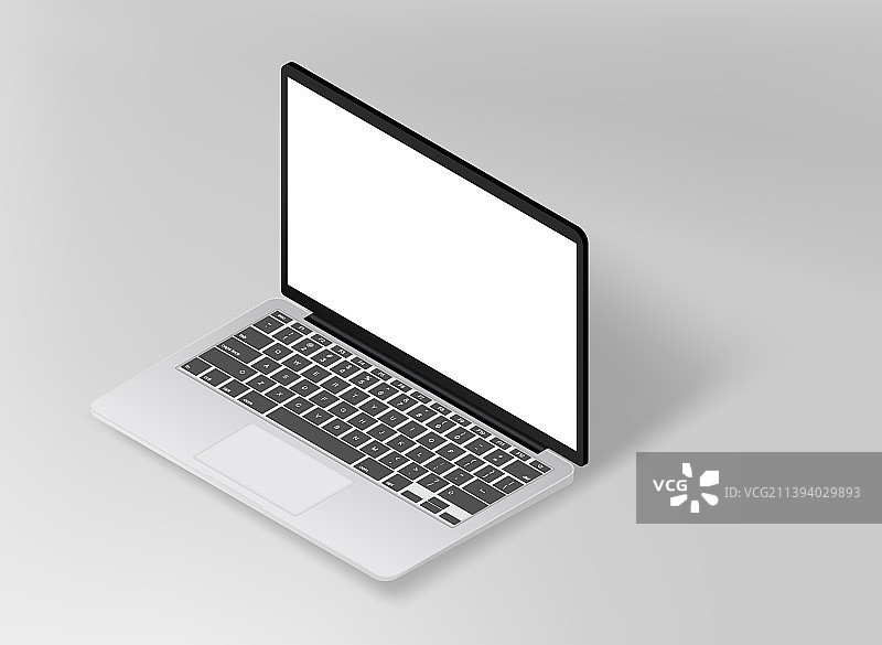 带空白屏幕模型的现代笔记本电脑图片素材