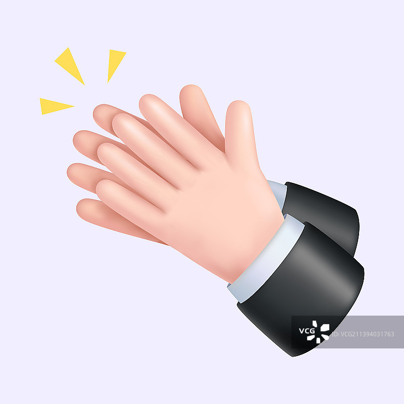 鼓掌手势3D图标图片素材