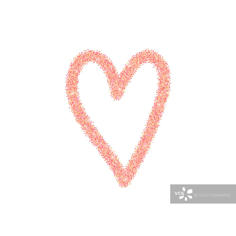 玫瑰金闪光爱心图片素材