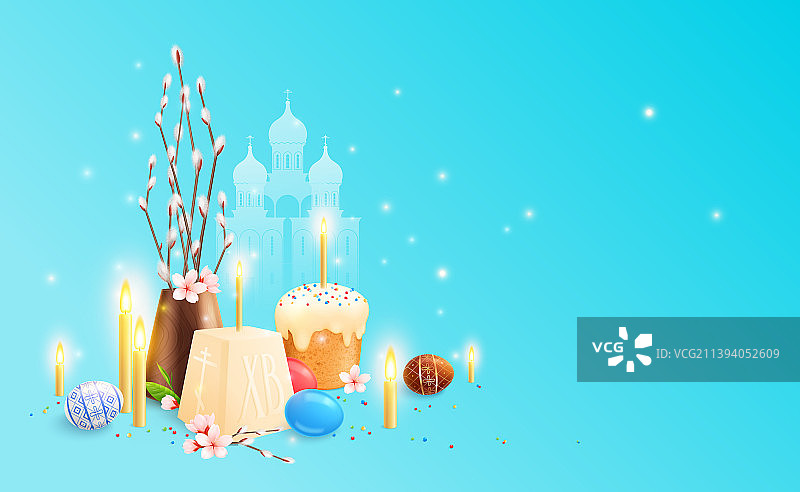 东正教复活节装饰卡片图片素材