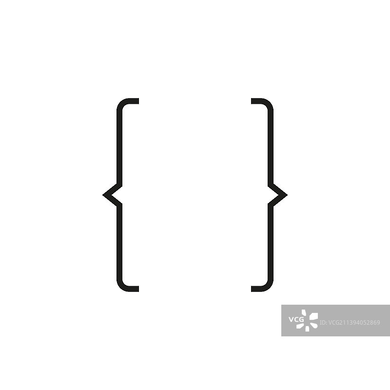括号图标线性图像简约扁平图片素材