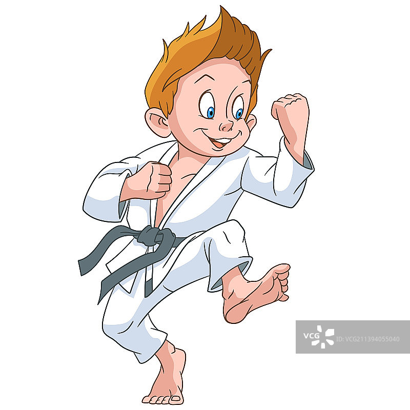 卡通空手道男孩图片素材