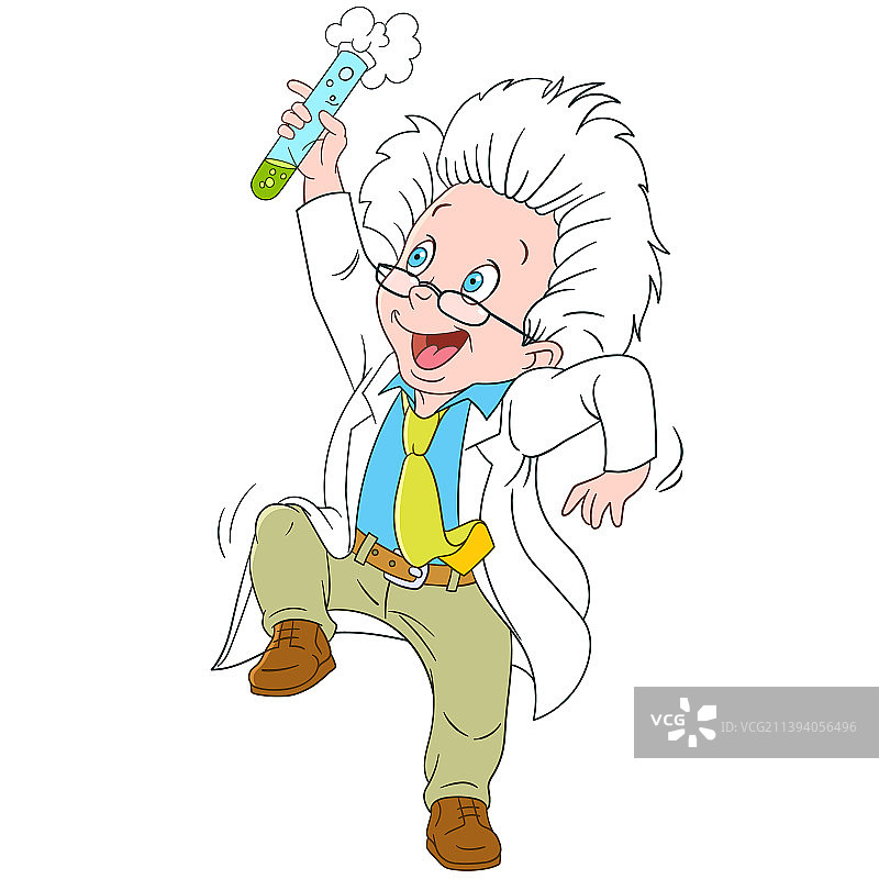 可爱的卡通科学家图片素材