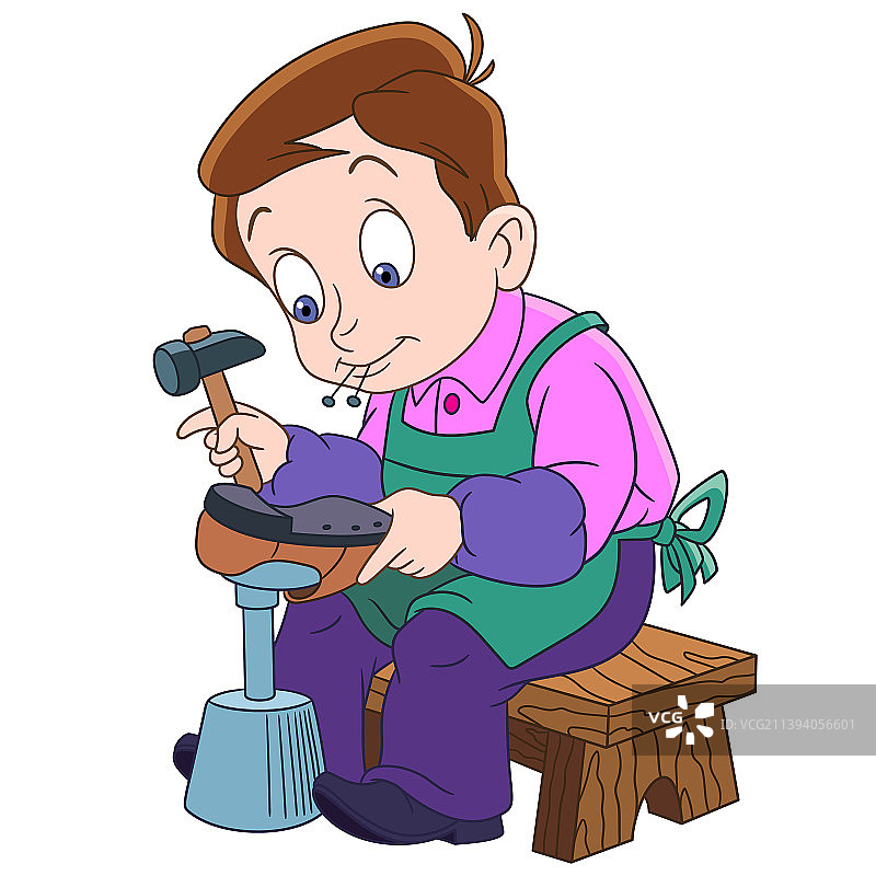 卡通男孩鞋匠图片素材