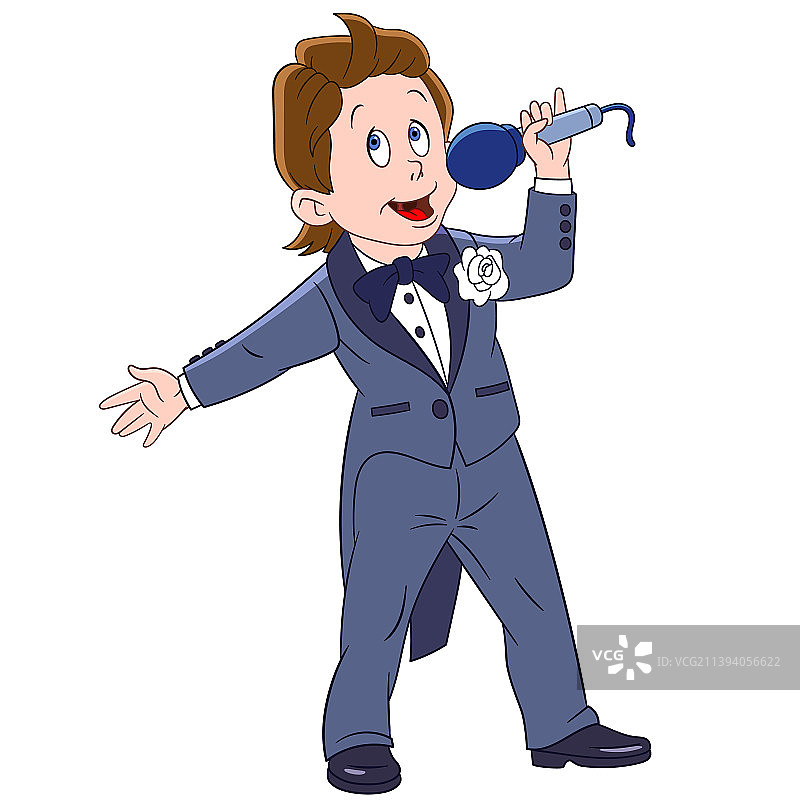 可爱卡通歌手男孩图片素材