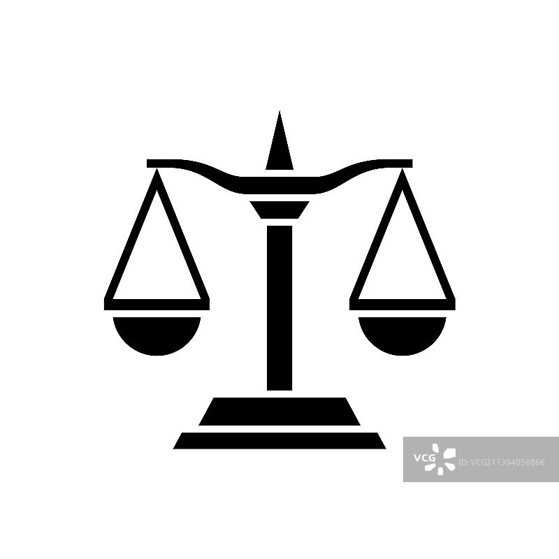 天秤座 - 白色背景上的黑色图标图片素材