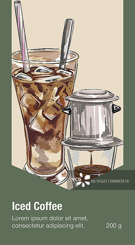 用于菜单的冰咖啡banner图片素材