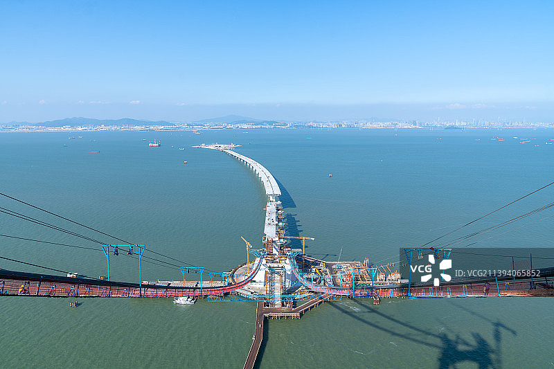 深中通道伶仃洋大桥西人工岛图片素材