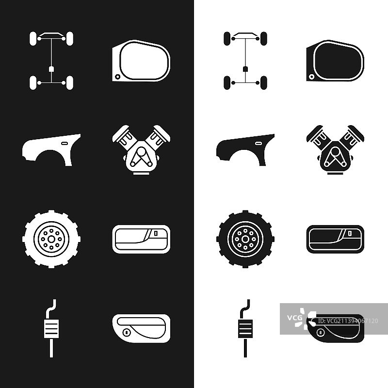 汽车发动机挡泥板底盘后视镜车轮图片素材